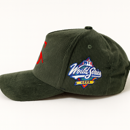 FS Corduroy Snapback – Olive Green/Red