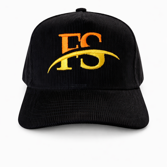 FS Corduroy Snapback – Black/Orange